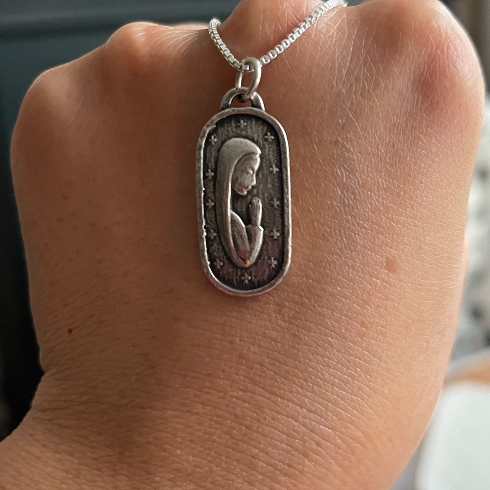 Sterling silver Mary pendant